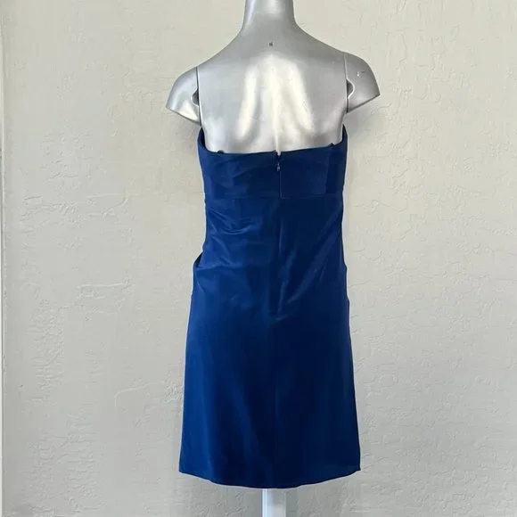 NWT Blue Silk Strapless Dress BCBGMaxAzria - Picture 4 of 8